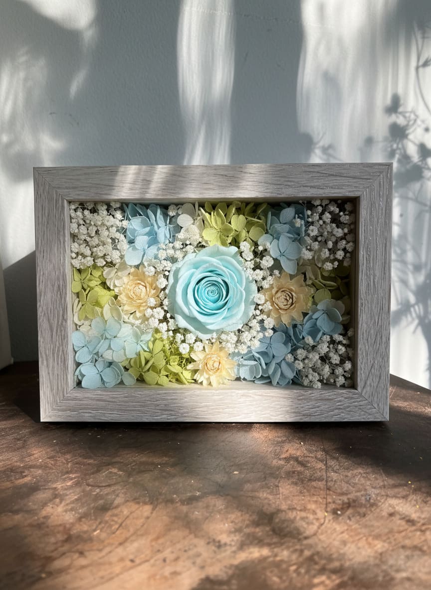 White and Green Flower Box